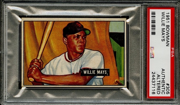 1951 Bowman #305 Willie Mays Rookie Card - PSA Authentic
